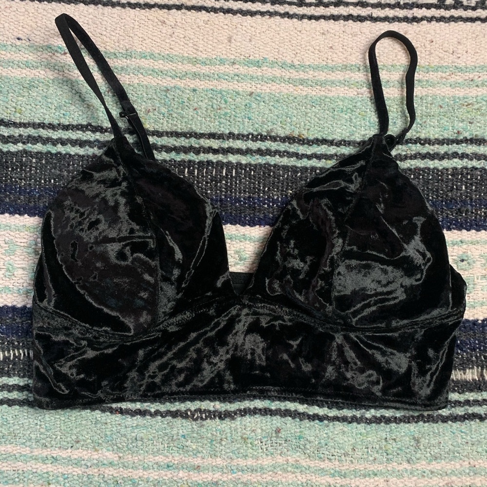 Velvet longline bralette